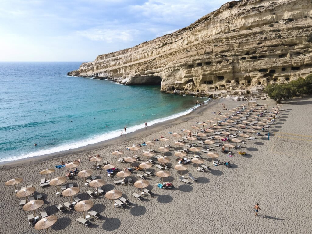 Matala Beach in Heraklion crete